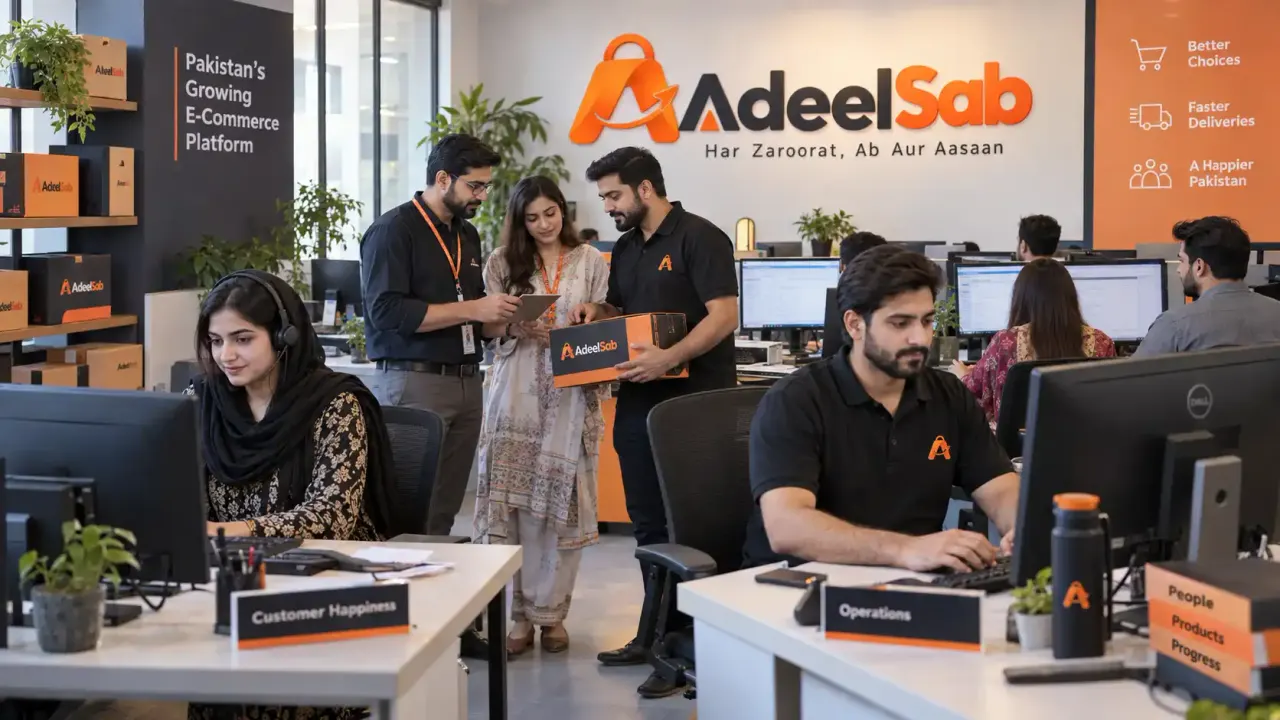 The AdeelSab team working together in the office